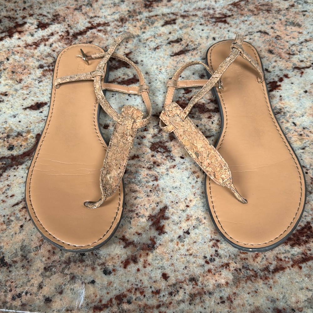 J. Crew cork t-strap sandals in Great condition (Size 9)